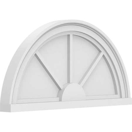 Ekena Millwork Half Round 3 Spoke Architectural Grade PVC Pediment, 24"W x 12"H x 2"P PEDPS024X120HRO03
